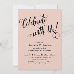 Invitation Elaborez Célébrez avec nous! Rose clair simple