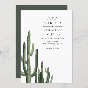 Invitation Eleanor - Minimal Saquaro Cactus Desert Mariage In