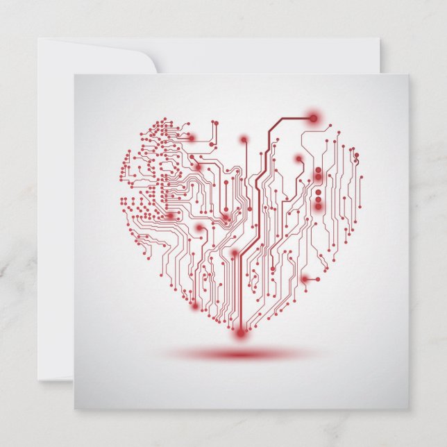 Invitation électrique de coeur (Devant)