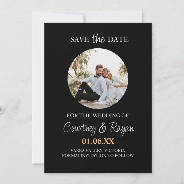 Invitation Electronic Enregistrer le Modèle Date avec photo (Devant)