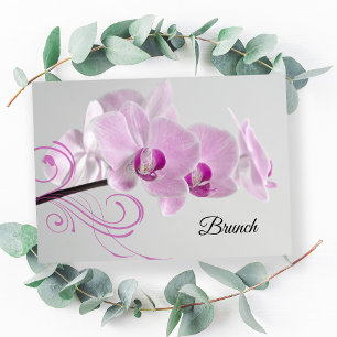 Invitation Élégance à l'Orchidée Rose Brunch d'Après-Mariage