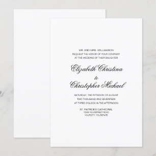 Invitation Élégance Classique Compacte (Pas De Réception)