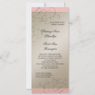 Invitation Elégance Cravate noire, Mariage argent Champagne