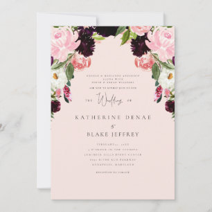 Invitation Élégance dans le Mariage floral Air Blush