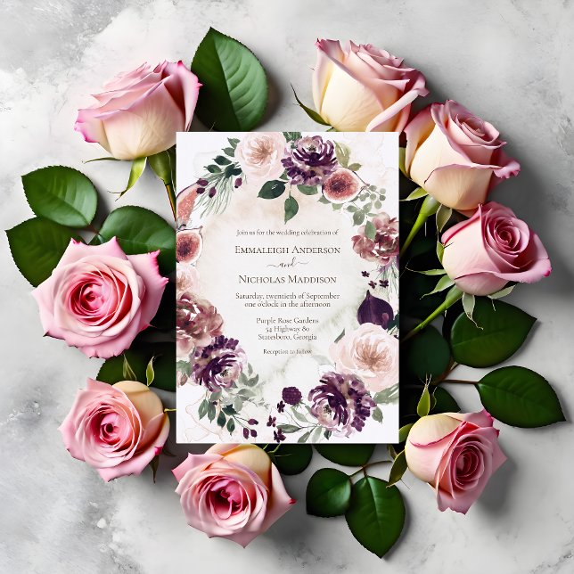Invitation Élégance d'automne Mariage floral (Créateur téléchargé)