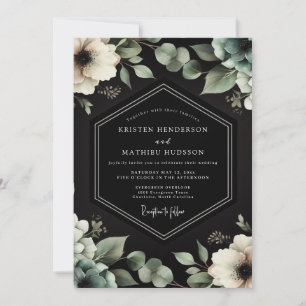 Invitation Élégance de mariage à l'anémone de charbon