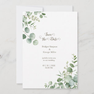 Invitation Élégance de mariage eucalyptus minimaliste verdure