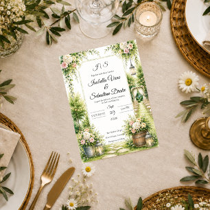 Invitation Élégance de mariage romantique dans un jardin secr