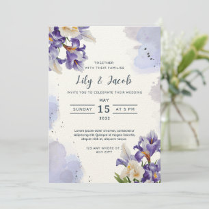 Invitation Élégance en fleur - Aquarelle Iris