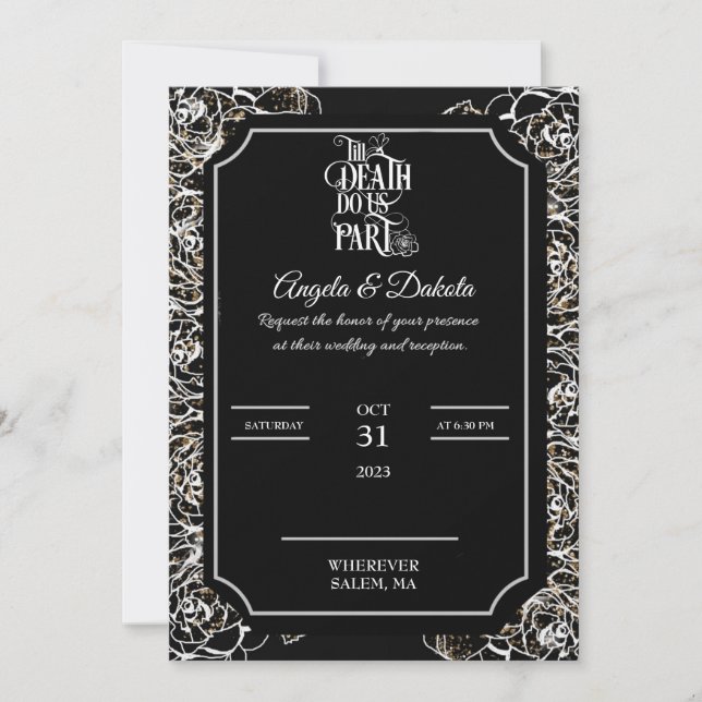 Invitation Élégance Éternelle Jusqu'à la mort Faites-nous par (Devant)