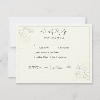 Invitation "Élégance florale personnalisable pour RSVP de mar