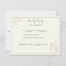 "Elégance florale personnalisable RSVP"