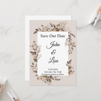 Invitation "Élégance Florale" pour Sauver la Date