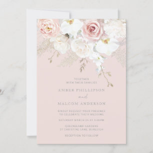 Invitation Élégance floue : Toutes les saisons Mariage floral