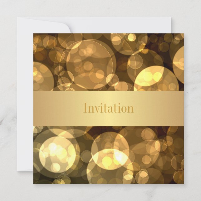 Invitation Elegance Gold Bubbles 9 Special Birthday Event (Devant)