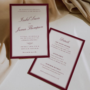 Invitation Élégance Intemporelle Mariage Tout-en-un