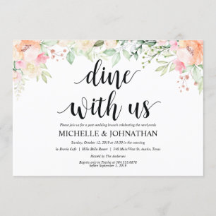 Invitation Elégance jardin Floral Post Mariage Brunch Invitat