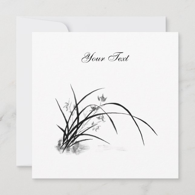 Invitation Élégance orchidée (Devant)