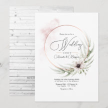 Elégance rustique Vert & cuivre Mariage QR Code