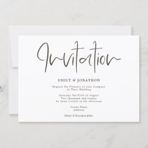 Invitation Élégance simple Mariage de typographie de script m