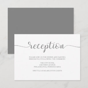 Invitation Élégance simple Réception gris et blanc minimes