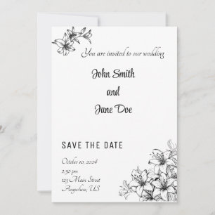 Invitation Élégance Sophistiquée Florale