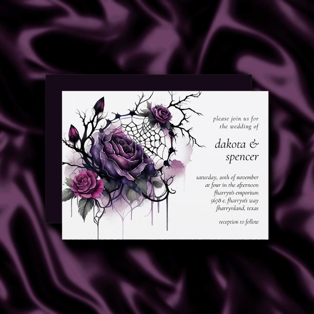 Invitation Élégance Spiderweb | Déplaisant Beau Rose Floral (Créateur téléchargé)