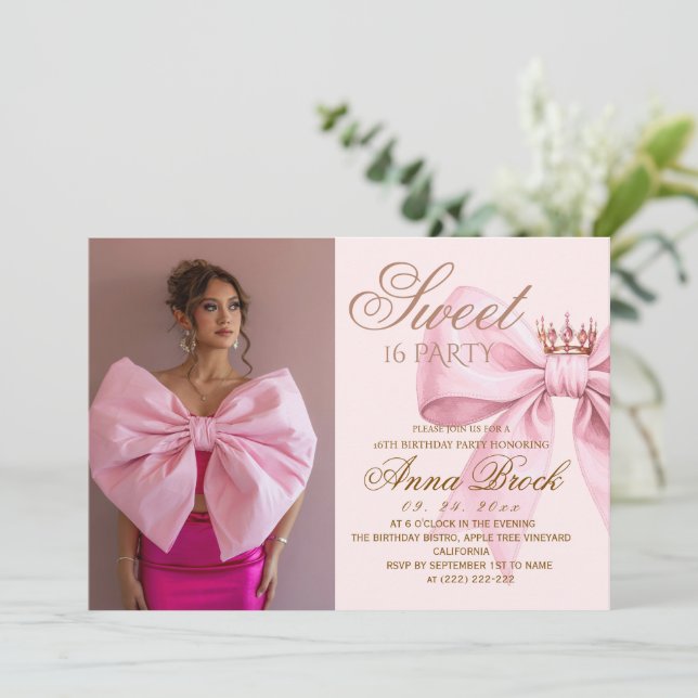 Invitation Elegance Sweet 16 Birthday Party (Debout devant)
