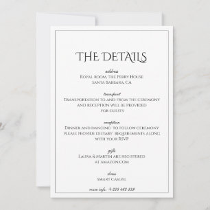 Invitation Elegance Texte classique basé sur les détails
