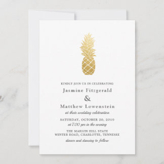 Invitation Élégance tropicale | Mariage ananas