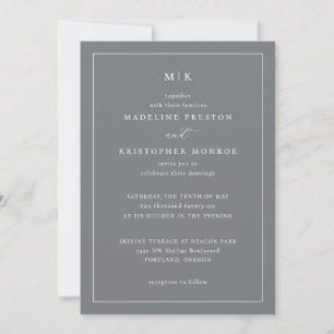 Invitation Élégance typographique grise sophistiquée