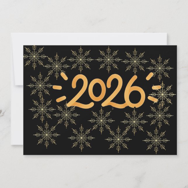 Invitation Elegant 2026  with gold snow/inivtation (Devant)