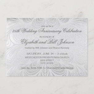 Invitation Élégant 25e anniversaire de Mariage d'argent