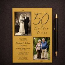Élégant 50 ans d'or 50e anniversaire de Mariage