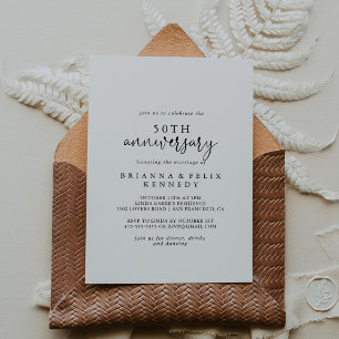 Invitation Élégant 50e anniversaire de mariage 