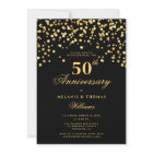 Élégant 50e anniversaire de Mariage noir et or