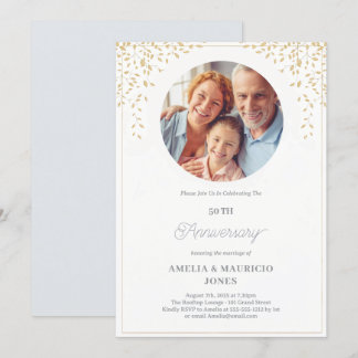 Invitation Élégant 50e anniversaire de Mariage personnalisé