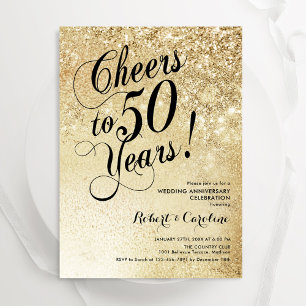 Invitation Élégant 50e anniversaire d'or