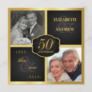 Invitation Élégant 50e anniversaire du Parti Vow Renouveau