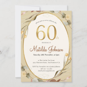 Invitation Élégant 60e anniversaire Floral Chaleur couleurs d