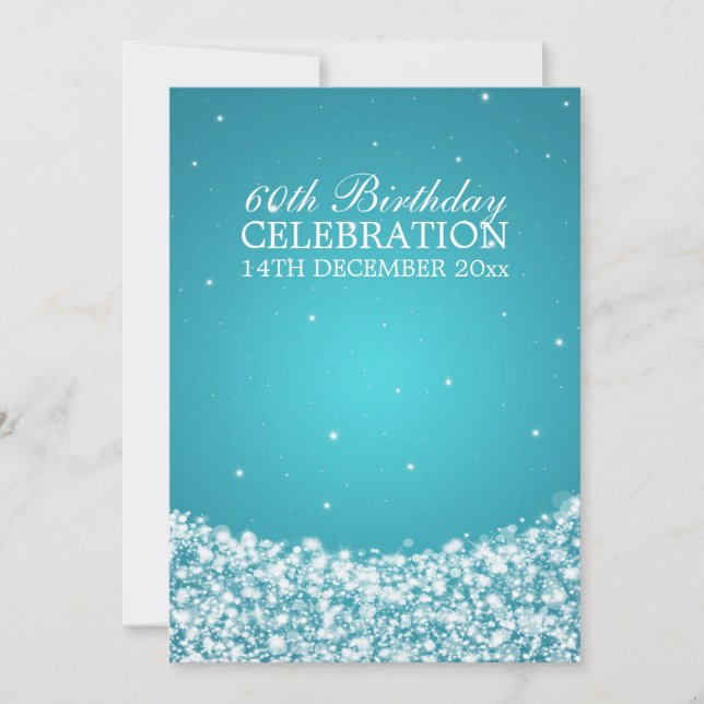 Invitation Elegant 60e Birthday Party Star Sparkle (Devant)