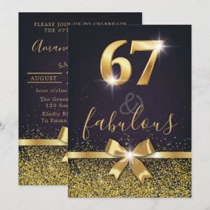 Invitation Elégant 67 & Fabulous Gold Parties scintillant 67t