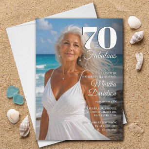 Invitation Elégant 70 et Fabuleux Photo Anniversaire pour Ell