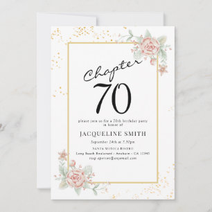 Invitation Élégant 70e anniversaire de florale