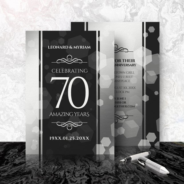 Invitation Élégant 70e anniversaire de Mariage Platinum (Créateur téléchargé)