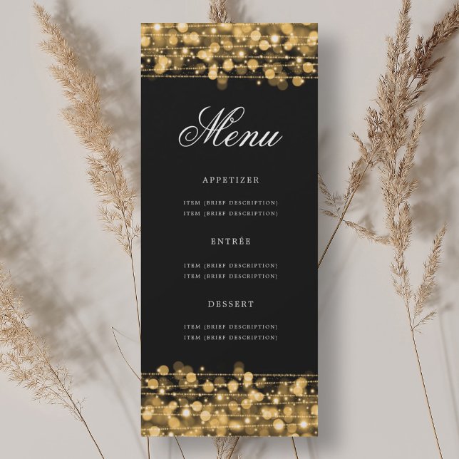 Invitation Elégant 70e Anniversaire Menu Gold (Elegant 70th Birthday Party Menu Gold Invitation)