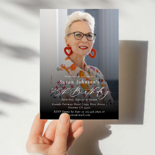 Invitation Elégant 75ème anniversaire photo