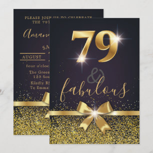 Invitation Elégant 79 & Fabulous Gold Parties scintillant 79t
