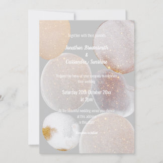 INVITATION ÉLÉGANT ABSTRAIT MARBRE GRIS OR MARIAGE