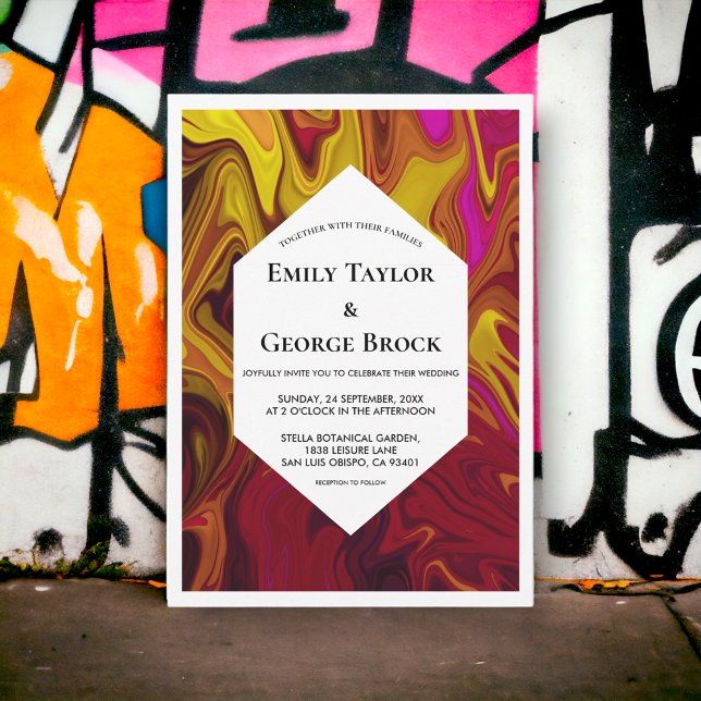 Invitation Elégant Abstrait peinture à l'huile Mariage d'art (Créateur téléchargé)